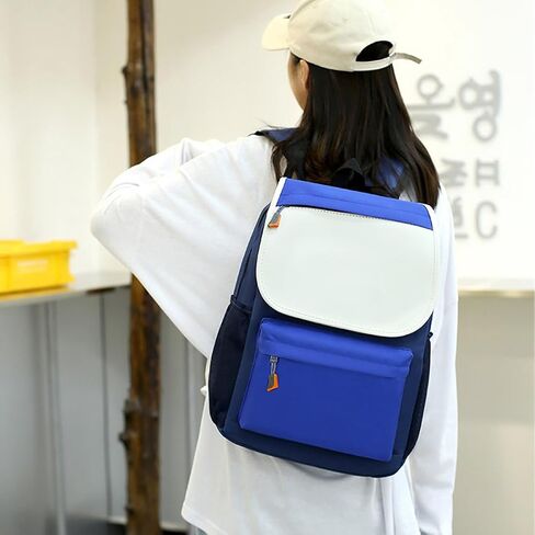 Children Colorblocking Backpack Large Capacity Oxford Cloth Schoolbag Boys Girls Lightweight Shoulder Bag in Saudi Arabia