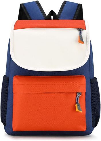 Children Colorblocking Backpack Large Capacity Oxford Cloth Schoolbag Boys Girls Lightweight Shoulder Bag in Saudi Arabia