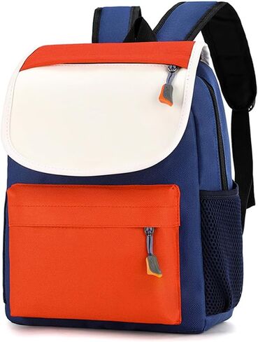 Children Colorblocking Backpack Large Capacity Oxford Cloth Schoolbag Boys Girls Lightweight Shoulder Bag in Saudi Arabia