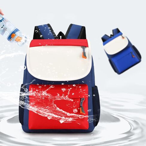 Children Colorblocking Backpack Large Capacity Oxford Cloth Schoolbag Boys Girls Lightweight Shoulder Bag in Saudi Arabia