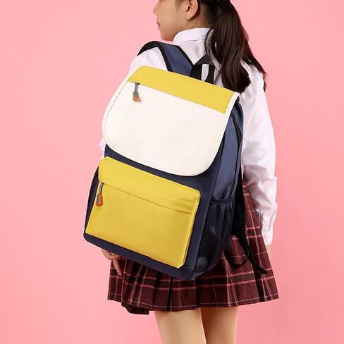 Children Colorblocking Backpack Large Capacity Oxford Cloth Schoolbag Boys Girls Lightweight Shoulder Bag in Saudi Arabia