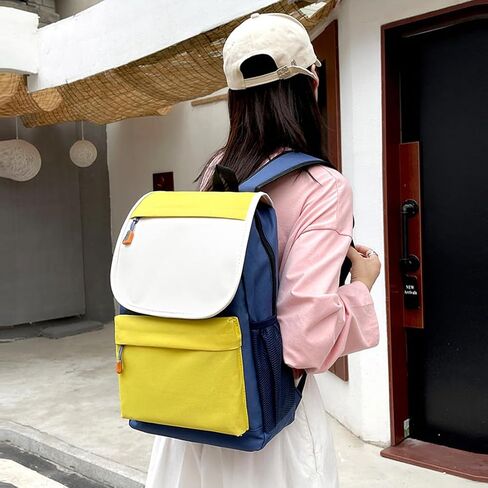 Children Colorblocking Backpack Large Capacity Oxford Cloth Schoolbag Boys Girls Lightweight Shoulder Bag in Saudi Arabia