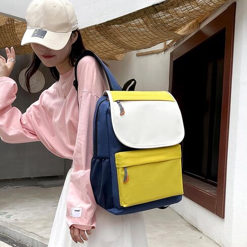 Children Colorblocking Backpack Large Capacity Oxford Cloth Schoolbag Boys Girls Lightweight Shoulder Bag in Saudi Arabia