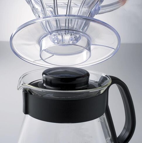 هاريو V60 طقم قهوة زجاجي، 600 مل، أسود in Saudi Arabia