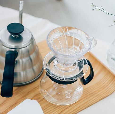 هاريو V60 طقم قهوة زجاجي، 600 مل، أسود in Saudi Arabia