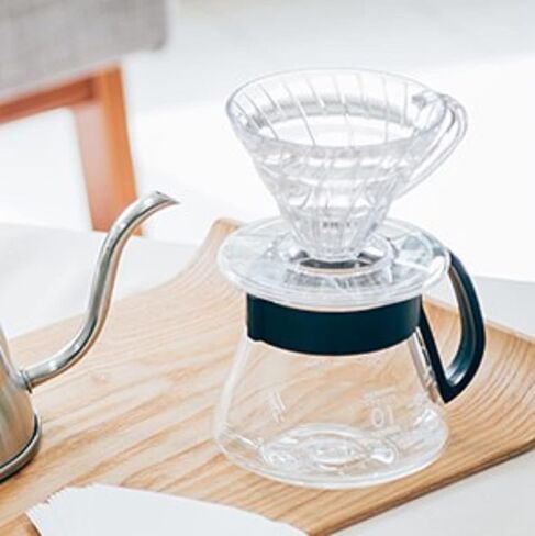 هاريو V60 طقم قهوة زجاجي، 600 مل، أسود in Saudi Arabia