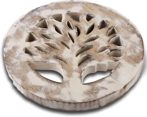 Handmade Wooden Trivet For Hot Dishes Plates & Pots Holder Hot Pad For Kitchen & Dining Table Decor Cookware Heat Resistant Rustic Decorative Carvings Tabletop Home & Dining Table Essentials (Antique) in Kuwait