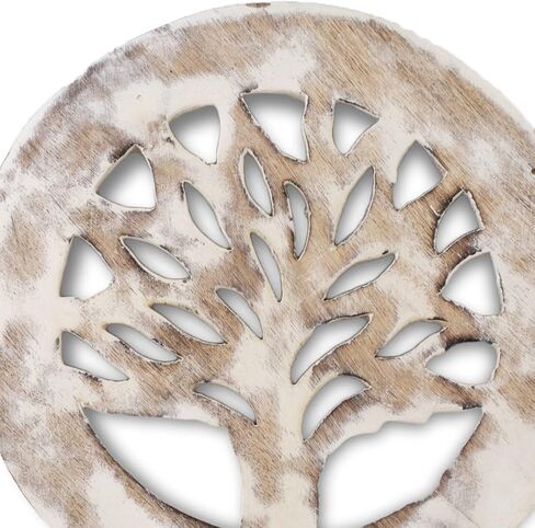 Handmade Wooden Trivet For Hot Dishes Plates & Pots Holder Hot Pad For Kitchen & Dining Table Decor Cookware Heat Resistant Rustic Decorative Carvings Tabletop Home & Dining Table Essentials (Antique) in Kuwait