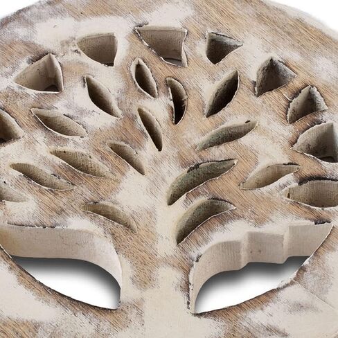 Handmade Wooden Trivet For Hot Dishes Plates & Pots Holder Hot Pad For Kitchen & Dining Table Decor Cookware Heat Resistant Rustic Decorative Carvings Tabletop Home & Dining Table Essentials (Antique) in Kuwait