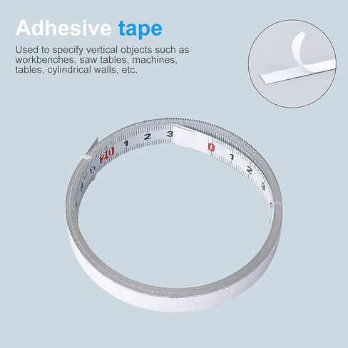 FINGERINSPIRE 300cm Carbon Steel Back Adhesive Ruler, Steel Self-Adhesive Measuring Tape, Metal Sticky Ruler Tape Measuring Tool (Left-Right Reading) in Saudi Arabia
