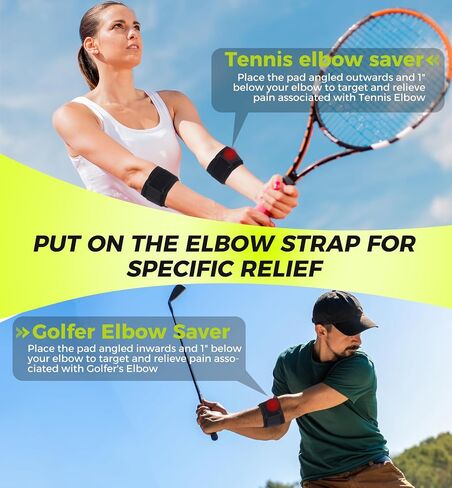 HiRui Tennis Elbow Brace for Forearm Tension Relief, Elbow Support Arm Straps Compression Pad for Men Women, Pressure Bands for Tendonitis Strains Weightlifting Golfer Baseball (Black-1 Pack) in Saudi Arabia