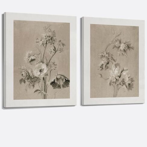 Set of 3 Vintage Apple Tree Sketch Art with Neutral Triptych Canvas Wall Art Print Gallery Wall Room Decor Painting for Living Room, Office, Bedroom - 12x16in BlackFramed in Saudi Arabia