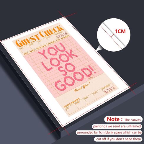 lmowbvtp Guest Check Wall Art, 3P 12x16in Orange And Pink Room Poster, Ways To Say I Love You Poster Couples Art, You Look Good Positive Quote Print for Girl Bedroom Unframed in Saudi Arabia