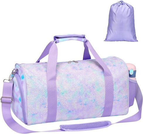 Bagseri Kids Duffle Bag Boys - Waterproof Sports Gym Bag for Travel Sleepover Overnight Bag with Shoe Compartment and Dry Wet Separation Pockets (Blue Dinosaur) in Saudi Arabia