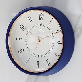 Simple European Style Silent Circular Clock Wall Clock can be Used in The Kitchen, Bedroom, Living Room (Blue)