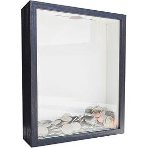 Challenge Coin Display Case,Military Challenge Coin Display Case,Carmanon Coin Holder,8.5x10.5 slotted top shadow box ,with HD glass door,Suitablefor Coins,Medals,Casino Poker Chips Collectibles.