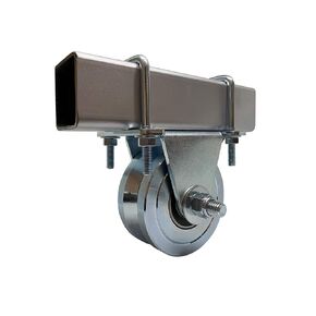 Slide Gate V Groove Wheels 4" Double Bearing Bolted External Mount Bracket Cradle Heavy Duty Solid Steel for Inverted V-Shape Sliding Rolling Track Gates up to 3000lbs Capacity – NO Welding