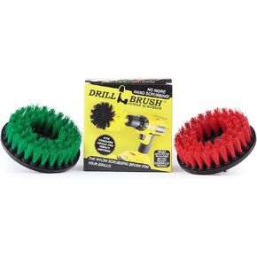 Drill Brush - 5-inch Spin Brush Cleaning Kit - Calcium, Mineral Deposits, Soap Scum, Rust - Hard Water Stain Remover - Grout Cleaner - Shower Curtain - Bath Mat - Bathroom Accessories - Shower Door