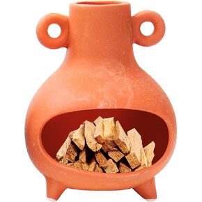 Palo Santo Holder Incense Burner Ceramic for Yoga, Meditation, and Energy Cleansing Handcrafted Sage Holder for Buring, Wood Sticks, and Incense Cones (Red)