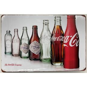 Tin Sign | Metal Wall Poster | Pop Soda Cola 7 Bottle Collection 8 x 12 in. | Decoration Art Plaque for Home Bar Room Restaurant Business Garage Man Cave | Retro Vintage Style Print (Set of 1)