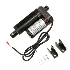 12V Linear Actuator 225lbs Black Linear Motion Actuator with Mounting Brackets Electric Actuator Ideal for Solar Panels, Industrial Equipment, Electric Sofa (2 inch, 900N)