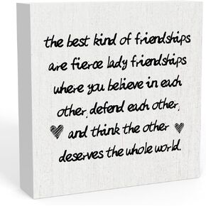 ملهمة أفضل نوع من الصداقات هي صداقات سيدة شرسة صندوق خشبي علامة مكتب ديكور مكتب 5 × 5 بوصة صندوق خشبي تحفيزي علامة ديكور مزرعة ريفي in Kuwait