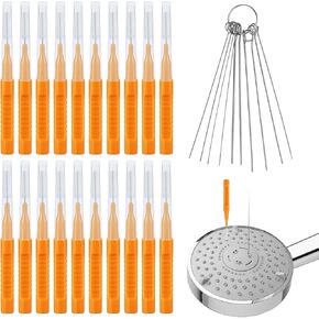 30pcs Shower Head Cleaner Tools, Shower Head Cleaning Brushes Multi-Sized Tiny Showerhead Cleaner Picks for Small Hole Anti-Clogging Cleaning Brush for Gap Nozzle Slot (Orange)