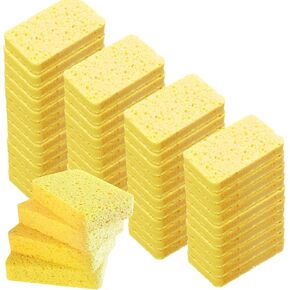 Individually Wrapped Sponges, Kitchen Dishwashing Sponge Bulk, Non Scratch Dishes Scouring Pad Dishcloth, Odor-Free Sponge Wipes for Household Cleaning Dishes Travel Apartments (50 Pack)