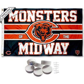Chicago Bears Monsters Of The Midway Banner and Tapestry Wall Tack Pads