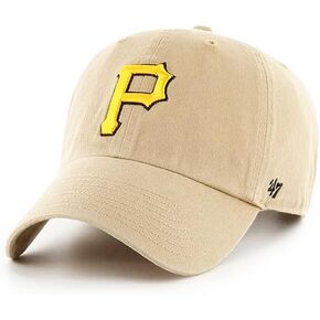 47 Pittsburgh Pirates Mens Womens Clean Up Adjustable Strapback Khaki Hat with Gold Logo