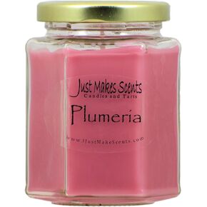 Plumeria Scented Blended Soy Candle | Long Lasting Tropical Floral Fragrance | Hand Poured in The USA by Just Makes Scents