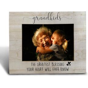 Grandparents Picture Frame - Grandparents Gifts, Grandkids the Greatest Blessing Picture Frame Gifts for Grandma Grandpa from Grandkids, Grandchildren Picture Frame, 5x7 Photo Frame