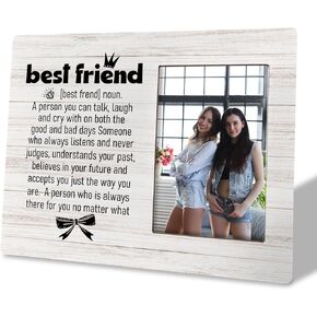 Friendship Gift, Wooden Picture Frame Gift, Picture Frame Decor Sign, Sentimental Gifts for Bestie, BFF Gift, Funny Birthday Gift, Gift for Friends Sister Cousin Bestie, I'd Shank a B for You