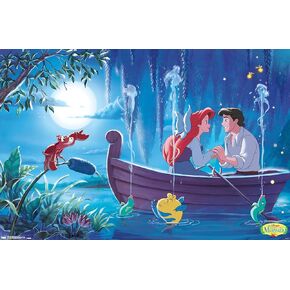 Trends International Disney The Little Mermaid - Ariel - Kiss The Girl Wall Poster, 14.725" x 22.375", Barnwood Framed Version