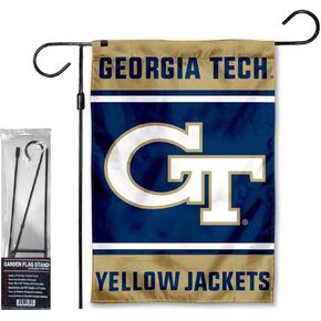 Georgia Tech Yellow Jackets Garden Banner Flag with Flag Pole Stand Set