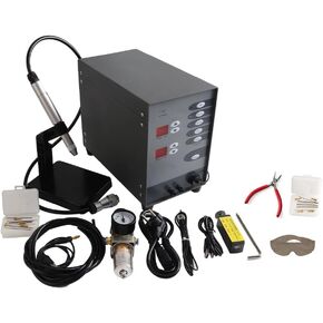 Spot Welding Machine Argon Arc Welding Permanent Jewelry Welder Kit Weldable Solid Gold, Aluminum, Titanium Welding and Orthodontics ​for Jewelry Restoration 50A-600A 110V (Tungsten Needle Box x 2) in Saudi Arabia
