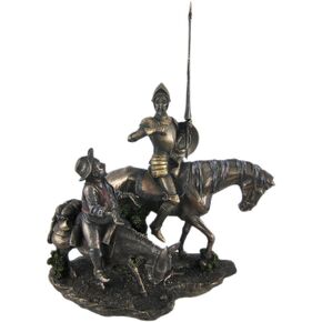 StealStreet 13.75-Inch Bronzehued Don Quixote and Sancho Panza on Horses Figure