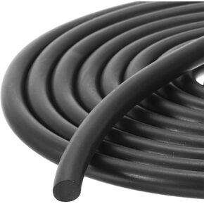 uxcell Nitrile Rubber Seal Strip, 6mm(0.24") Diameter x 4 Meters (13.12Ft) Long Round Solid Weather Stripping for Reduce Noise, Shock, Friction