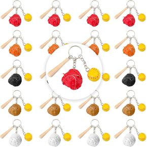 20 قطعة سلسلة مفاتيح مضرب بيسبول صغيرة، سلاسل مفاتيح مضرب بيسبول خشبية للحفلات الرياضية وحفلات البيسبول in Kuwait