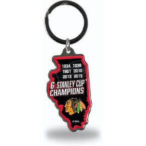 Rico Industries NHL Chicago Blackhawks Champ State Shape Keychain