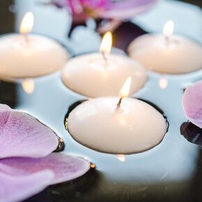Floating Candles, 3 inch White Dripless Wax,12 Pack Floating Candles for Centerpieces,Valentine's Day, Wedding,Romantic Night for Her/Him,Proposal Anniversary, Party Deco,Cylinder Vases