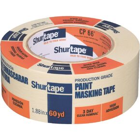 Shurtape CP 66 Contractor Grade, High Adhesion Masking Tape, 48mm x 55m, Natural, 1 Roll (212293)