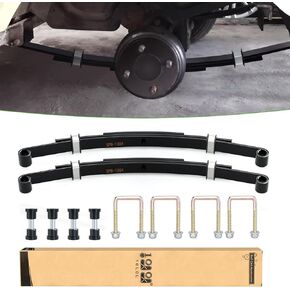 10L0L Golf Cart Rear Leaf Spring Kit for EZGO TXT Medalist 1994.5-up & MPT 800, Heavy Duty 3-Leaf Spring with Bushings Sleeves U Bolts, Replace OEM 70247-G01 70474G01 70505G01 603109