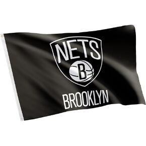 Desert Cactus Brooklyn Nets Flag NBA 100% Polyester Indoor Outdoor 3x5 feet National Basketball Association Team Flags (Flag #2)