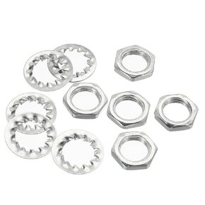 MECCANIXITY Lamp Tube Threaded Lock Nuts with Washers M10 Screw Thread Hex Fasteners for Chandelier Ceiling Light Repair Assembly DIY Hardware, Pack of 120