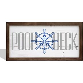 Nautical Decor, Frame Poop Deck Decor Sign, Nautical Bathroom Decor, Nautical Nursery Wall Decor, Ocean Bathroom Decor, and Nursery, Rustic Frame Nautical Bathroom Accessories, Hanging Bathroom Décor
