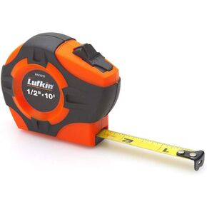 Crescent Lufkin 1/2"x 3m/10' P1000 Series Hi-Viz Orange SAE/Metric Yellow Clad A30 Blade Power Return Tape Measure - PHV1023CMEN , Black