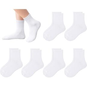 6 Pack Kids Socks Girls Socks for School Uniform Soft Cotton Seamless Toe Athletic Crew Socks