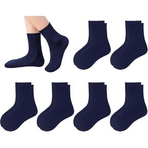 6 Pack Kids Socks Girls Socks for School Uniform Soft Cotton Seamless Toe Athletic Crew Socks