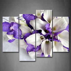Purple Flower Wall Art Calla Lily Canvas Bunch Flower Kitchen Pictures Print On Canvas Flower The Picture for Living Room Home Modern Decoration
